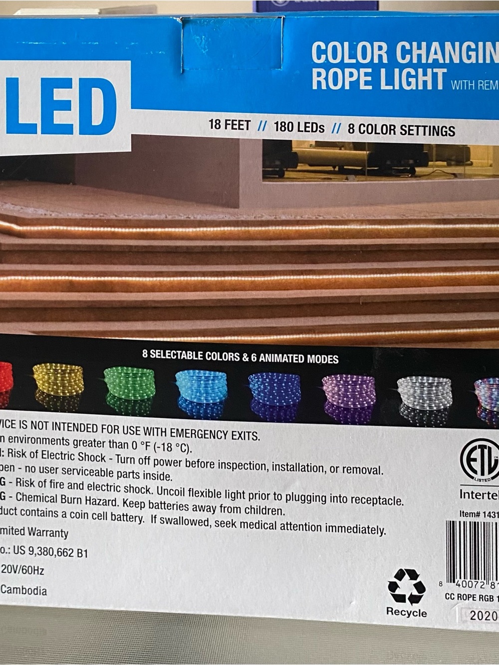 LED Color Changing Rope Light with Remote – 18 ft - Picture 3 of 6